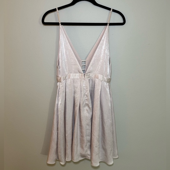 Free People Gabby’s Party All Night Fit & Flare Satin Dress Pink size 4 - Picture 3 of 6